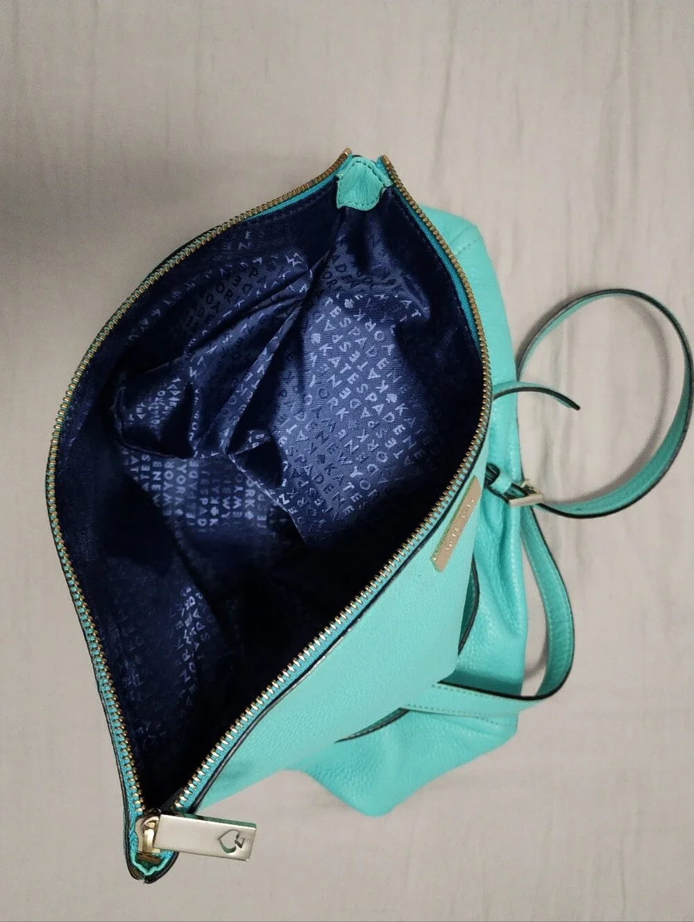 Kate Spade Turquoise Leather Fold-Over Crossbody Bag